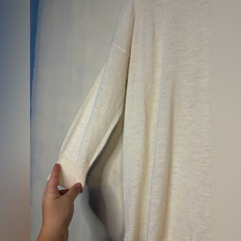 J.Crew women’s size S linen wool alpaca light sweater modest contemporary staple - Picture 3 of 9